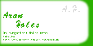 aron holes business card
